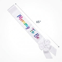 "Mommy To Be" Scalloped Baby Shower Sash with Bow