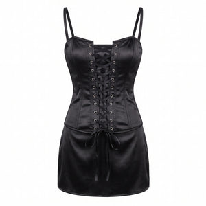 L/XL Satin Ties Corset - Perfect Halloween Costume Accessory