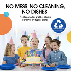 Little Gym - 7 In. Dark Blue Plastic Plates | 100 Count