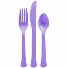 Lavender Heavyweight Plastic Cutlery Set - 7.5 in. - 24 Count
