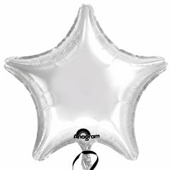 White Foil 19" Star Balloon - Metallic Finish