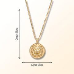 1970s Disco Lion Medallion Necklace - Gold Chain Costume Accessory
