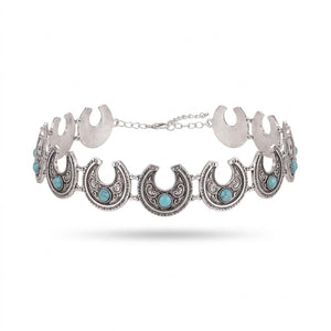 Modern Western Faux Turquoise Halloween Choker Necklace