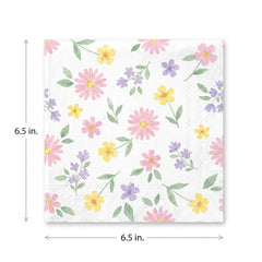 Springtime Blooms Luncheon Napkins - 6.5 In. x 6.5 In. - 16 Pack