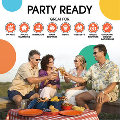 Unleashed - 9 In. Orange Paper Plates - 100 Ct.