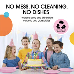 9 In. Pink Plastic Plates | 100 Count