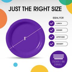 9 In. Purple Paper Plates | Case of 1000