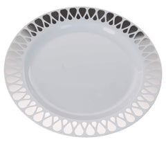 9 In. Silver Droplet Design Plates | 10 Count