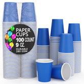 Unleashed - 9 Oz. Dark Blue Paper Cups - 100 Ct.