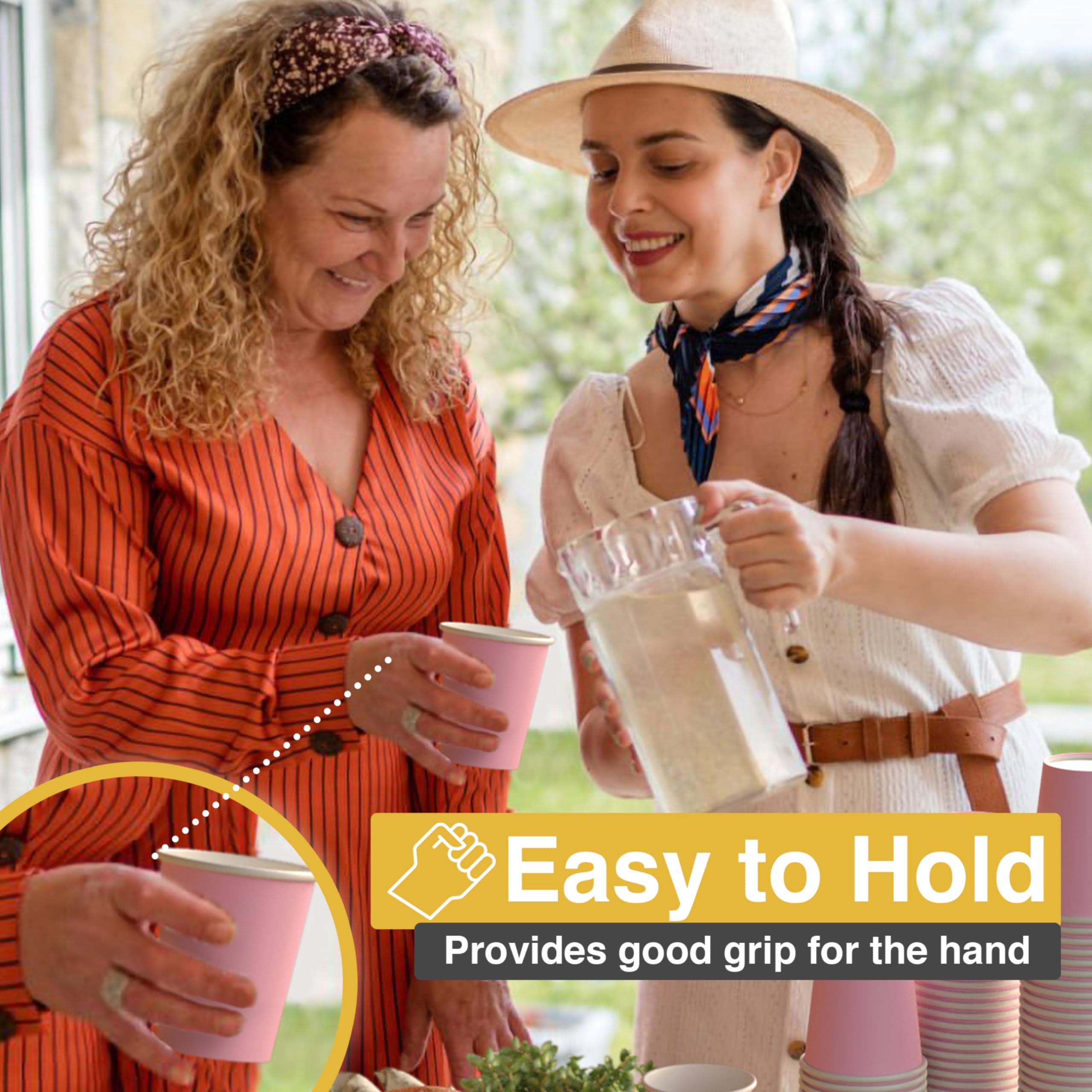 9 Oz. Pink Paper Cups | 100 Count