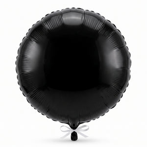 Elegant Black Metallic Round Balloon - 18-Inch