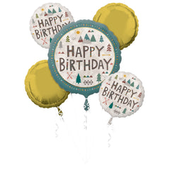 Wilderness Themed Birthday Foil Balloon Bouquet - 5 Piece Set