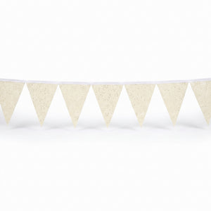 Customizable Glitter White Pennant Banner, 20 ft