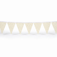 Customizable Glitter White Pennant Banner, 20 ft