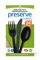 Black Assorted Cutlery Set - 24 Count