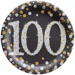 Prismatic 100th Birthday Celebration Plates - 7" Round