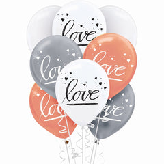 Romantic Navy Bride "Love" Latex Balloons - 12", 15 Pack
