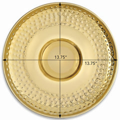 Elegant Gold Stainless Steel Chip and Dip Tray - 14"