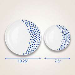 Royal Blue Polka Dot Premium Plastic Plates