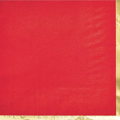 Red Beverage Napkins with Gold Stamp - 5 In. X 5 In.
