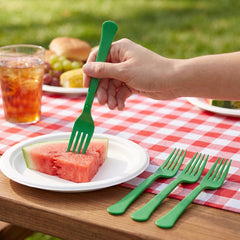 Festive Green Plastic Forks - 7.5 in. - 50 ct. - Solid Color Collection