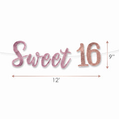 Sweet 16 Sequin Banner Decoration