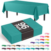 Premium Teal Rectangle Plastic Table Cover | Case of 96
