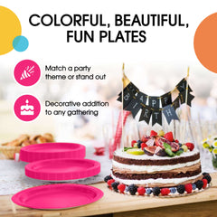 9 In. Cerise Paper Plates | Case of 1000