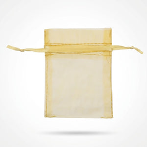 Elegant Gold Organza Wedding Favor Bags - 24 Pack