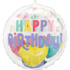 Pastel Confetti Happy Birthday Foil Balloon