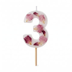 Ginger Ray Pressed Petal Number 3 Birthday Candle