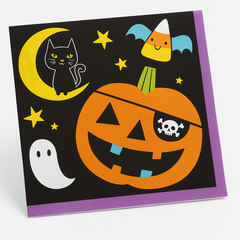 Spooky Halloween Printed Beverage Napkins - 5 in. x 5 in. - 2-Ply