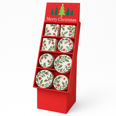 Festive Holly and Berry Christmas Tableware Display