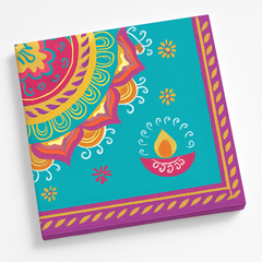 Vibrant Diwali Luncheon Napkins - 6.5 In. x 6.5 In.