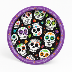 Sugar Skull Soiree Halloween Paper Plates - 6.75"