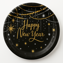 Midnight Hour New Year's Eve 8.5" Round Paper Plates