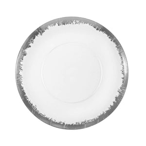 10 In. Silver Scratched Design Plastic Plates | 10 Count