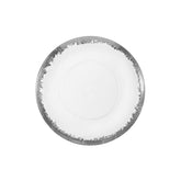 8 In. Silver Scratched Design Plastic Plates | 10 Count