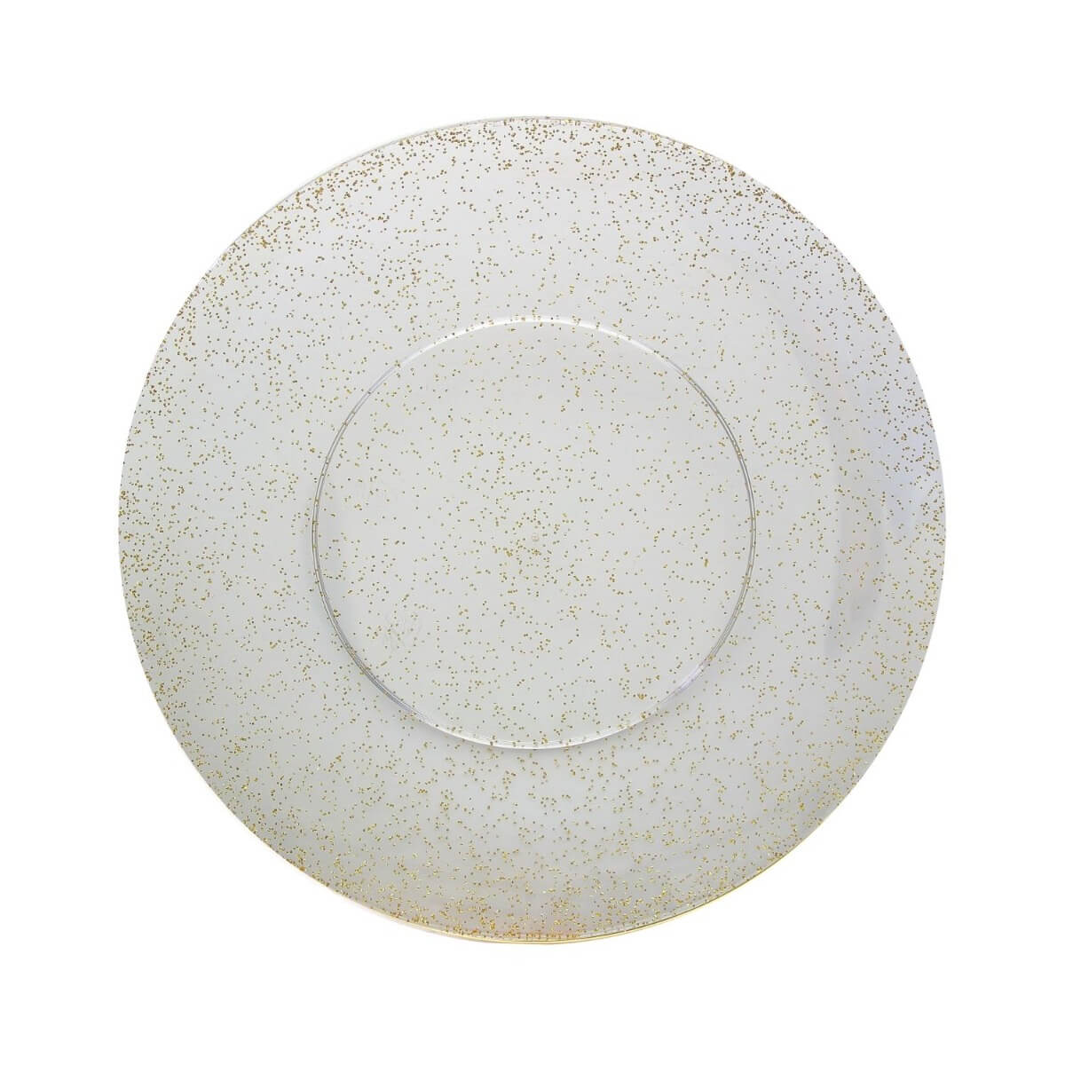 10 In. Gold Sparkle Design Plastic Plates | 10 Count