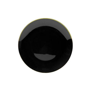 8 in. Black & Gold Rim Design Plastic Plates | 120 Count