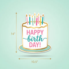 "Happy Cake Day" Cardboard Easel Birthday Sign