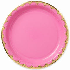 Bright Pink 6.75" Metallic Paper Plates