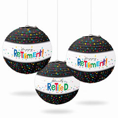 "Happy Retirement" Paper Lanterns - 3 Pack