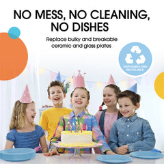 Little Gym - 9 In. Light Blue Plastic Plates | 100 Count