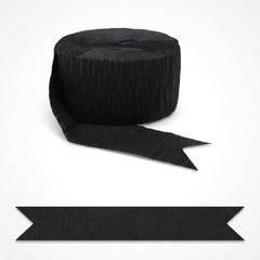 Black Crepe Streamer Roll - 81 Feet