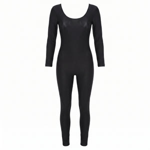 Sleek Black Catsuit Halloween Costume - Adult Size S/M