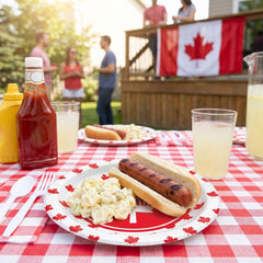 Canada Day Maple Leaf Disposable Party Plates, 7-Inch, 8-Pack - 7 in.