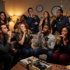 New Year's Eve Noisemaker Party Pack - 40 Pieces in Black, Silver, and Gold