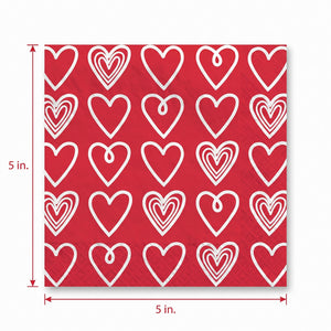 Happy Valentine's Day Beverage Napkins - 2-Ply - 5 In. X 5 In.
