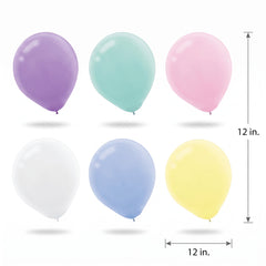 12" Pastel Assorted Latex Balloons - 15 Count